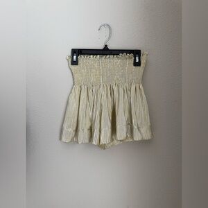 Queen of Sparkles Gold Swing Shorts, Size Medium